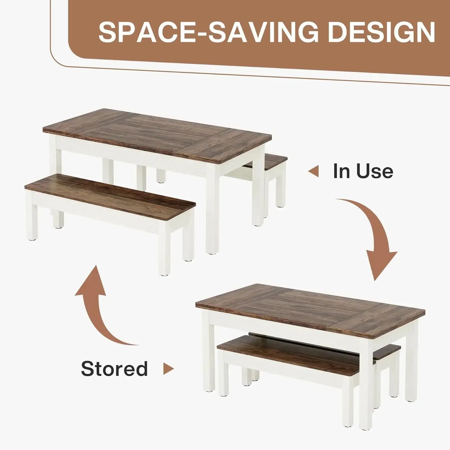 Farmhouse Kitchen Table Set and Dinette for Dining Room
