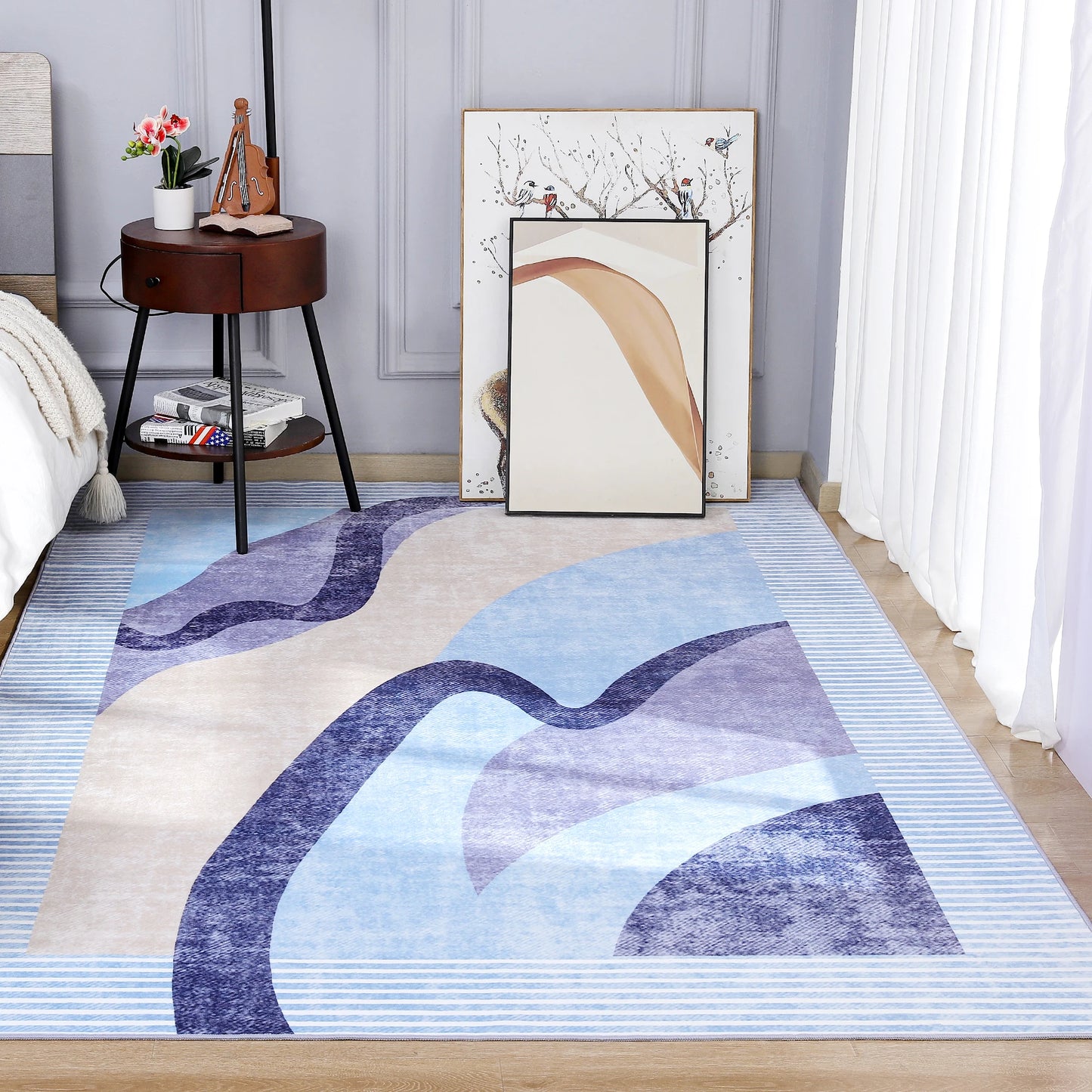 Area Rugs for Living Room, Machine Washable Vintage Rug,