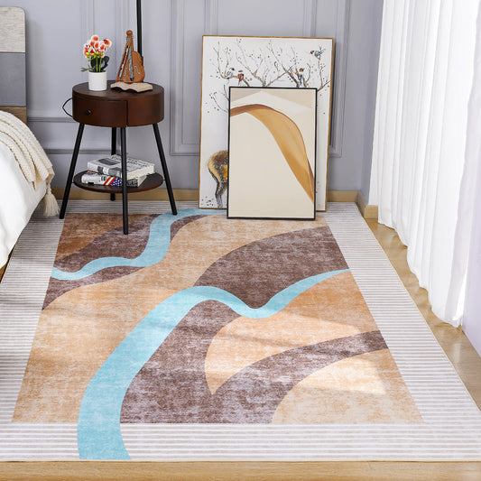 Area Rugs for Living Room, Machine Washable Vintage Rug,