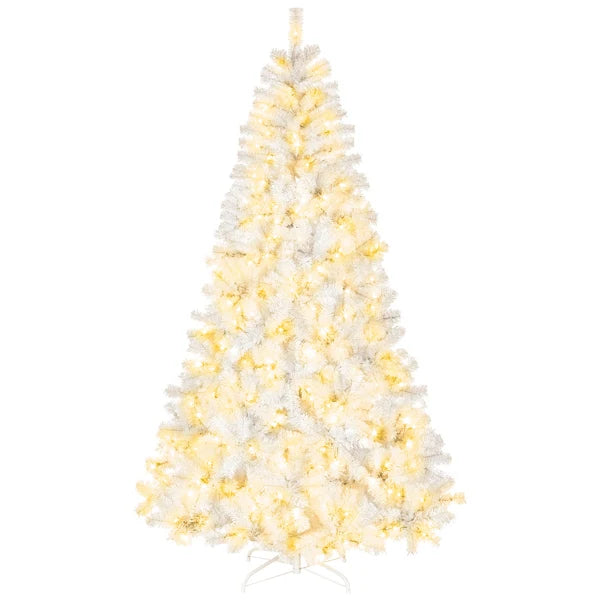 8ft White 670 Lights Warm Color 8 Modes 2008 Branch Christmas Tree White