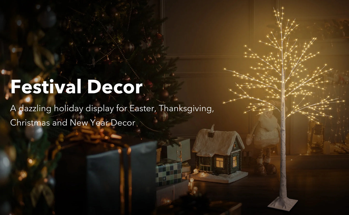 Lighted Birch Tree, Lighted Christmas Tree,