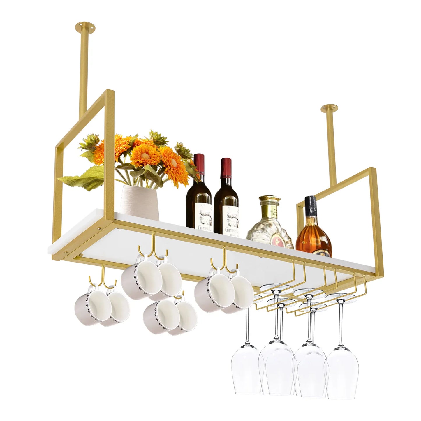 Ceiling Wine Glass Rack Wine Bottles Holder