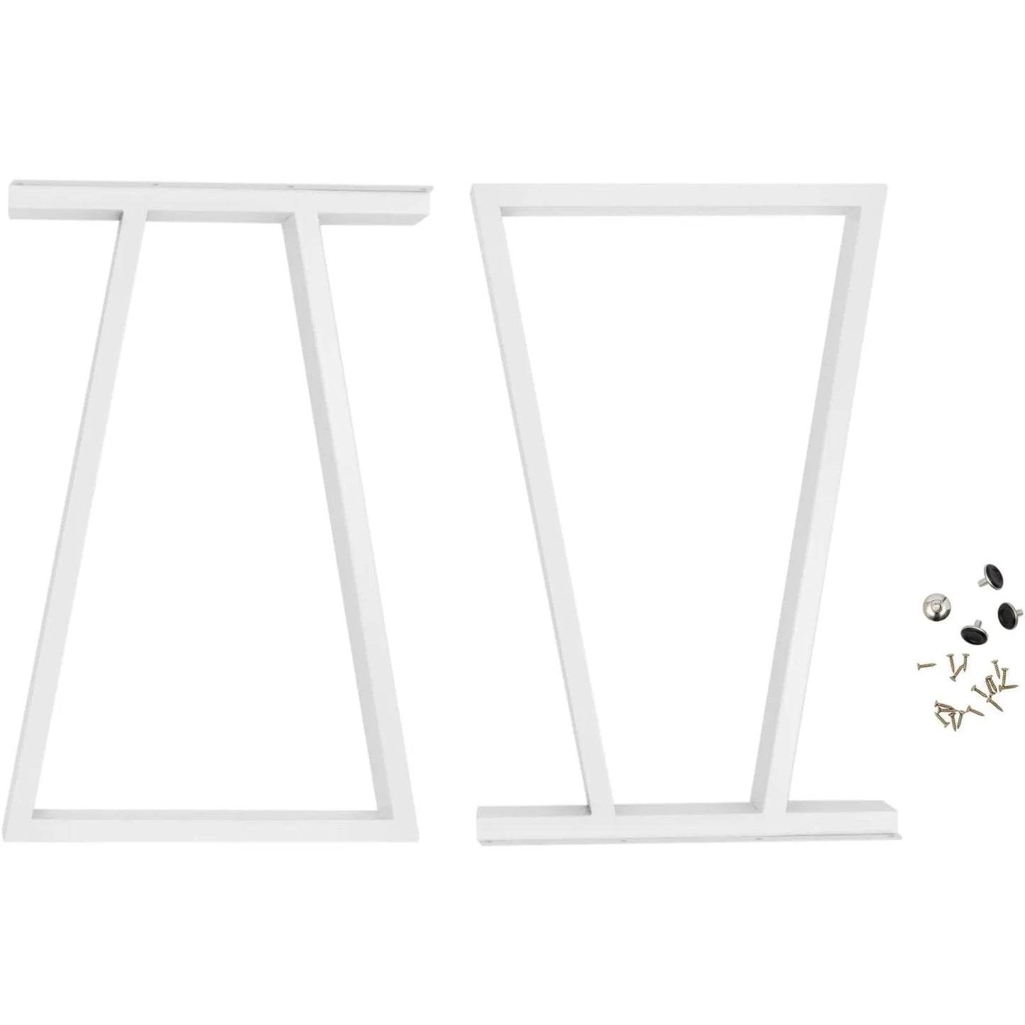 28Inch White Metal Table Legs, 2pcs Trapezoidal Table