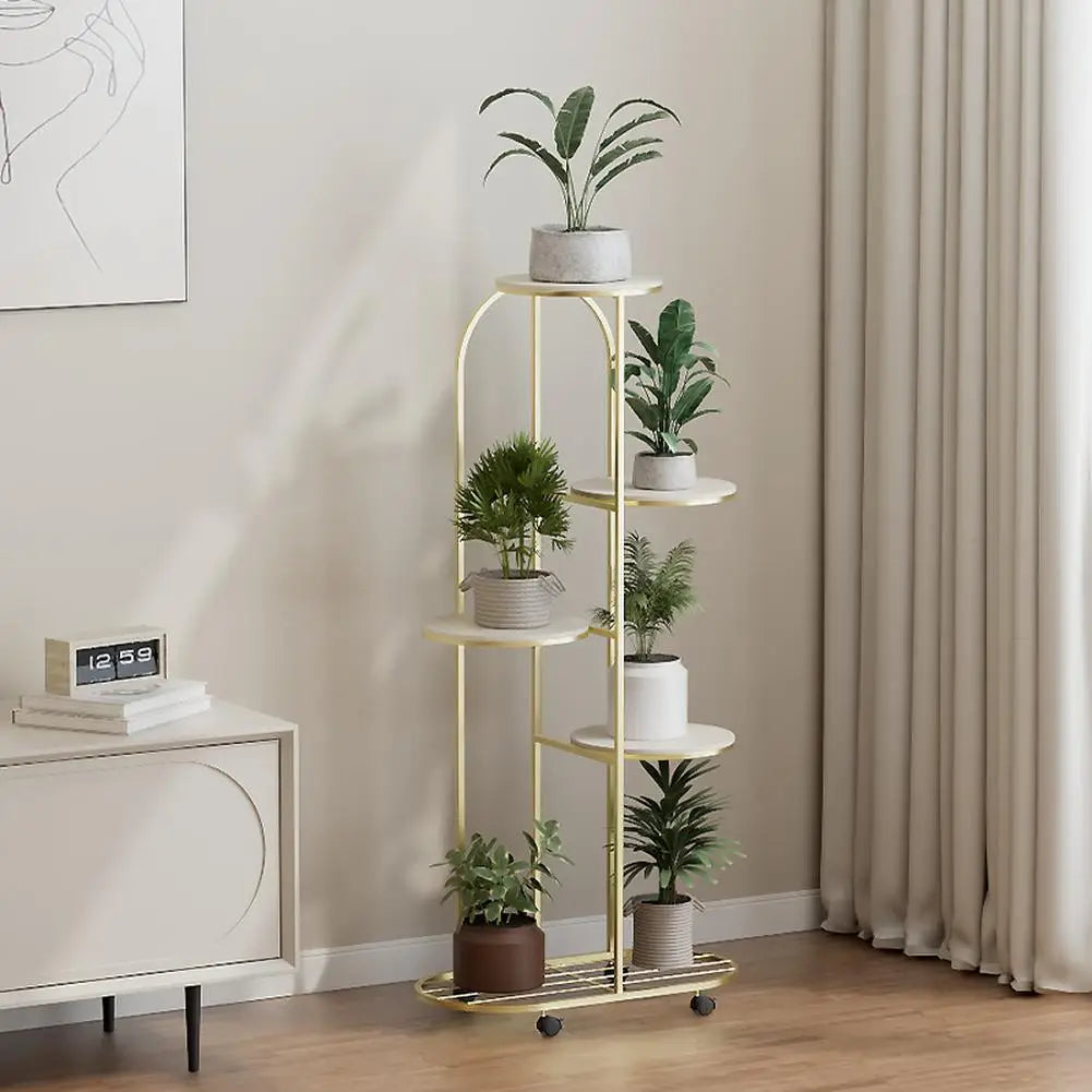 5 Tier Plant Stand Metal Tall Plant Shelf for I
