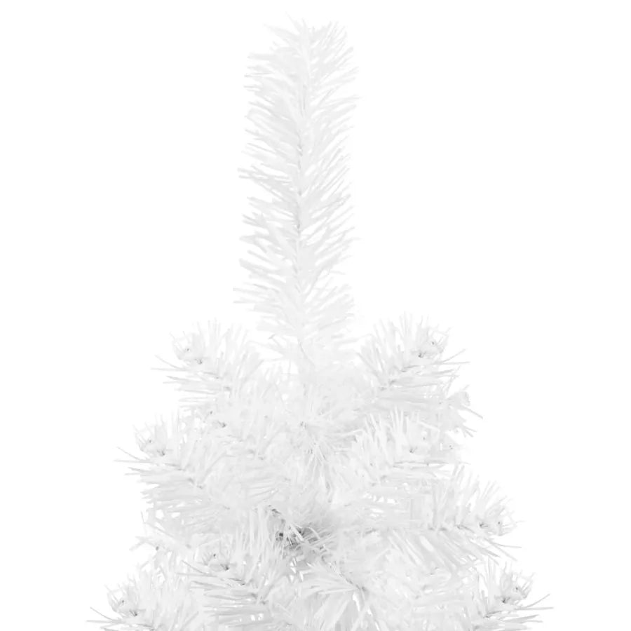 Slim Artificial Half Christmas Tree with Stand White 6 ft