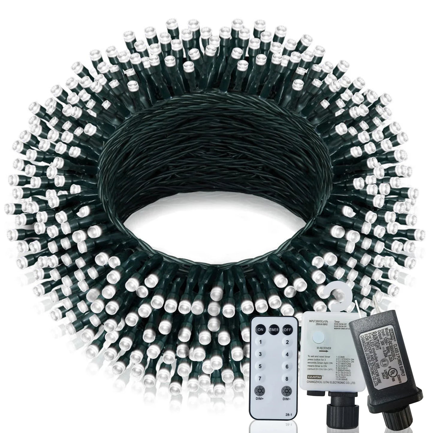 Outdoor Christmas Lights Waterproof String Fairy Lights with 8 Modes and Timer Lights for Door/yard/party/Christmas Decorations