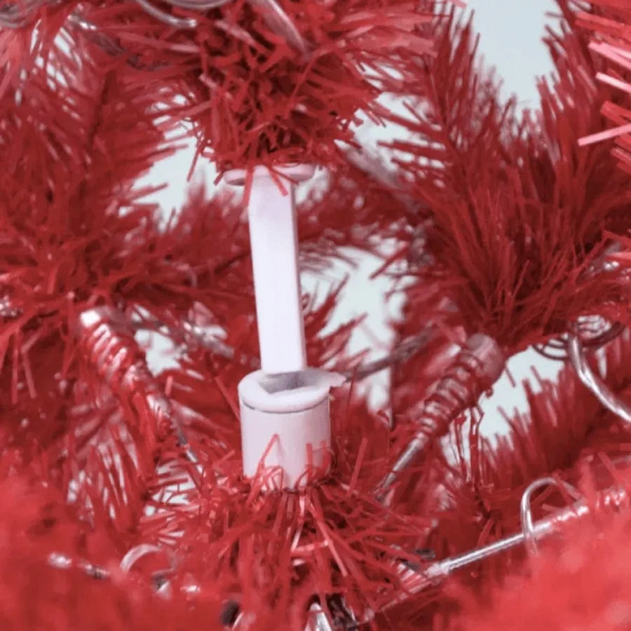 6FT Hinged Fir Artificial Fir Bent Top Christmas Tree Xmas Tree Bendable S