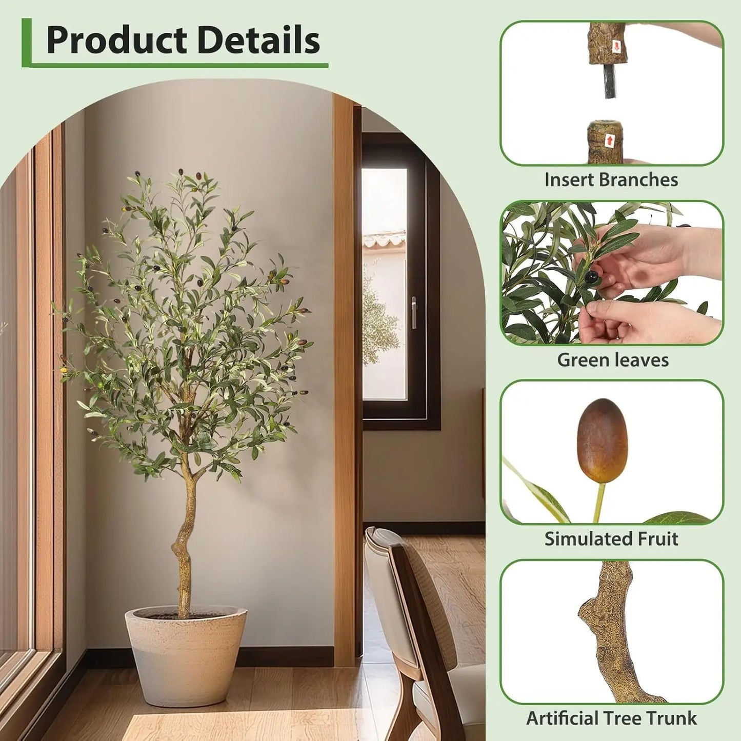 5FT Artificial Olive Tree