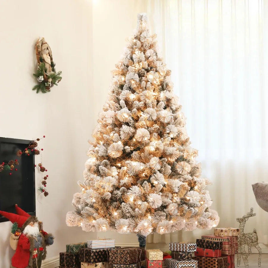 6.5 ft PreLit Artificial Christmas Tree with 350 Clear Lights and 1107 Tips