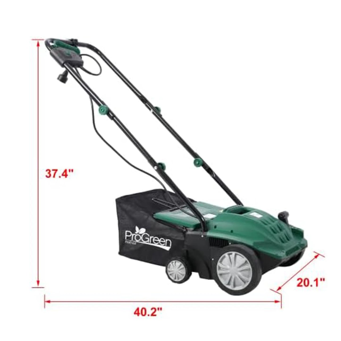2-in-1 Electric Garden Scarifier & Dethatcher 15AMP Lawn Aerator with 58QT Detachable Bag 5 Height Adjustments for Thatch