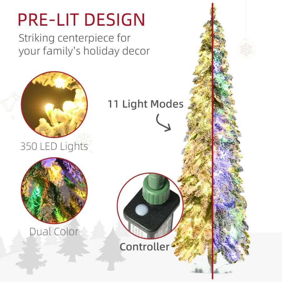 6ft Tall Prelit Pencil Artificial Christmas Tree