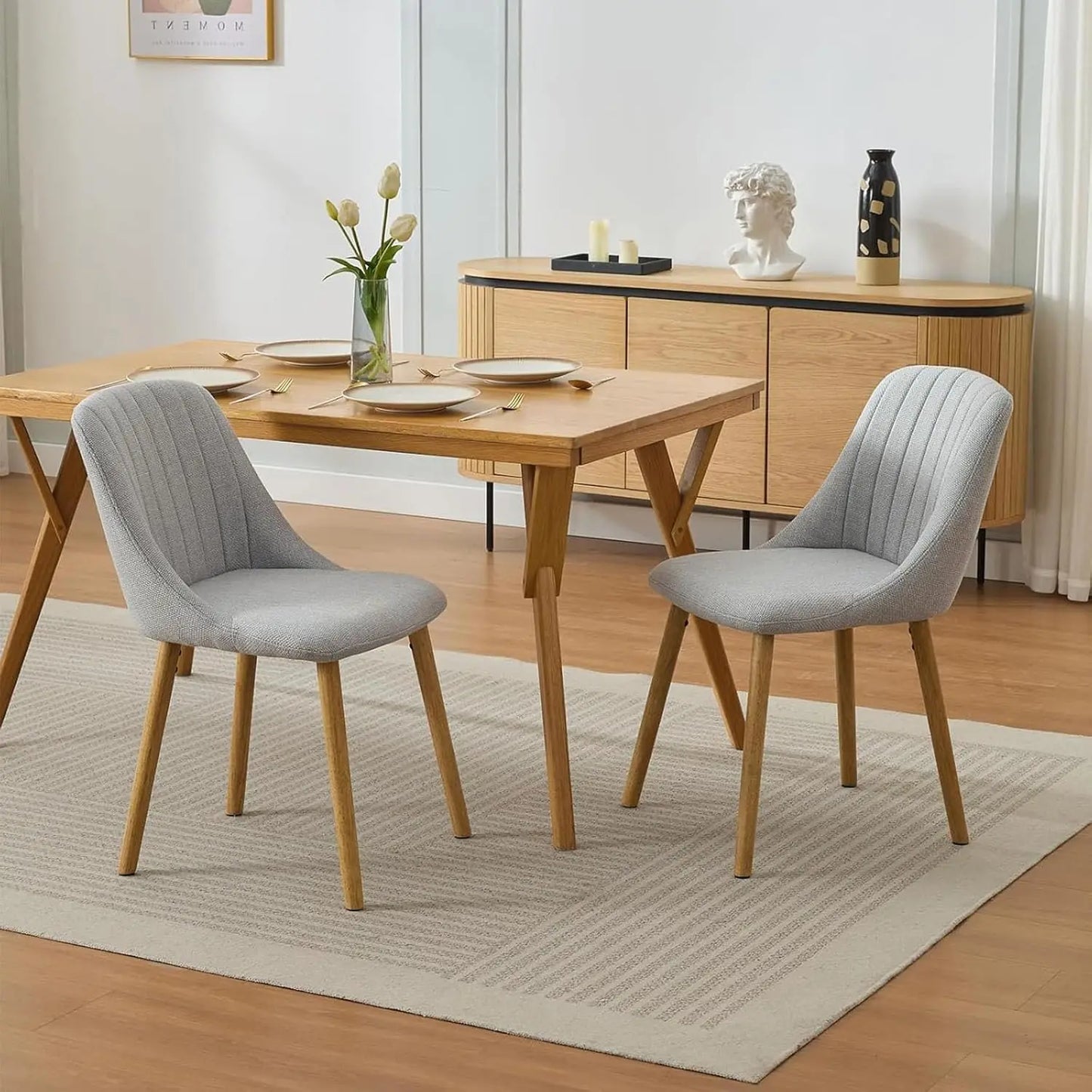 Dining Chairs Set of 2,Modern Fabric Upholstered