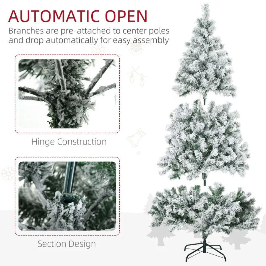 HOMCOM 6ft Tall Prelit Artificial Christmas Tree