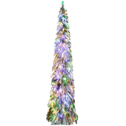 7ft Tall Prelit Pencil Artificial Christmas Tree