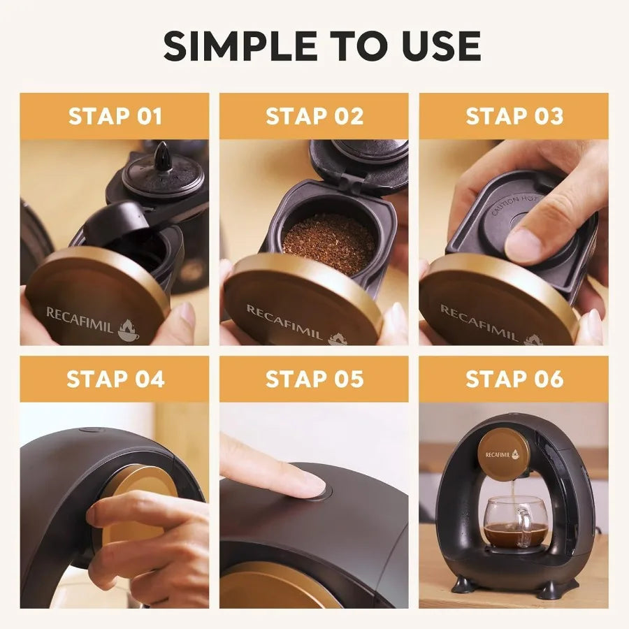 Single Serve Coffee Maker For K Cup Pod and Coffee Grounds /Tea, Fast Brew in 2 minutes, 2 IN 1 One Button Coffee Machine 4-8 Oz