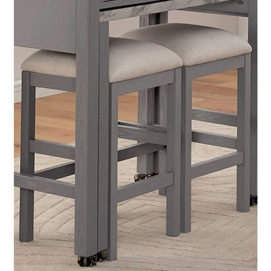 Rustic 5pc Dining Set Counter Height Table w Storage drawer