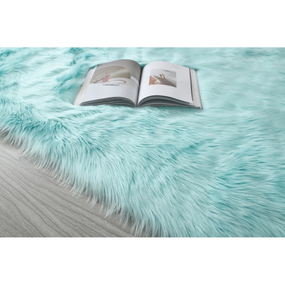 Faux Fur Sheepskin Area Rug Bedroom Blanket Living Room