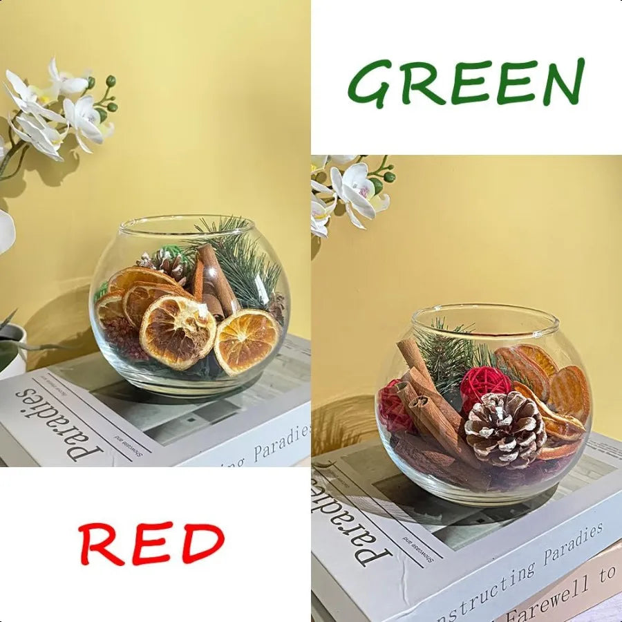 Qingbei Rina Christmas Potpourri BagsCinnamon Apple Pine Scented Potpourri Bowl Filler Winter Holiday Decorative Dried Flowers