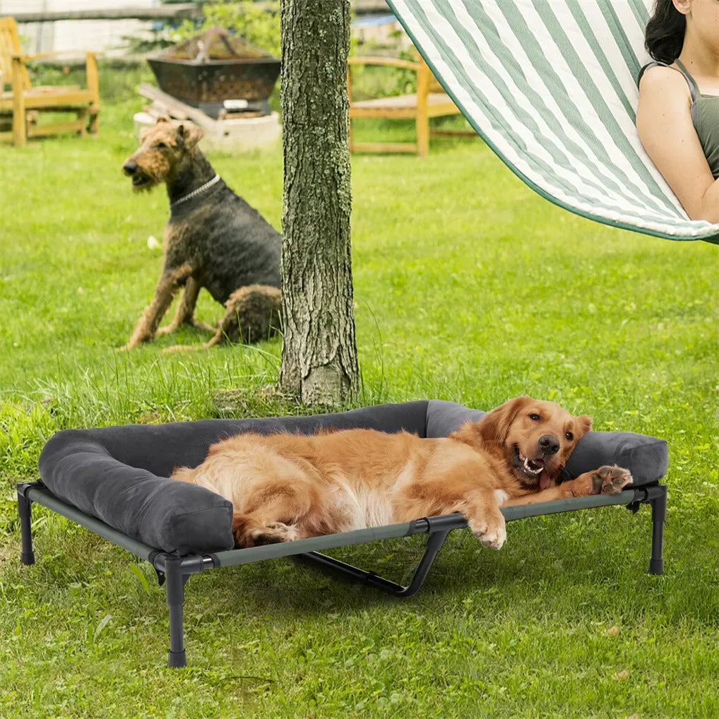 BINGOPAW Outdoor Elevated Dog Bed Cooling Raised Pet Lounger