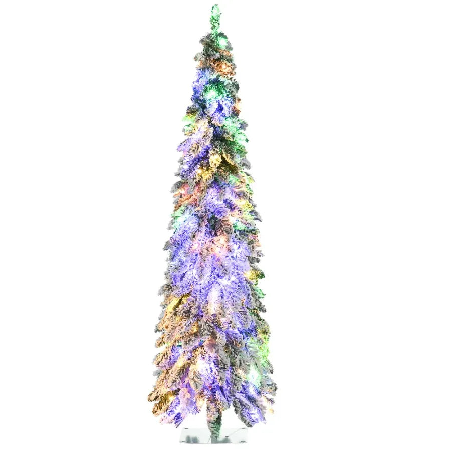 6ft Tall Prelit Pencil Artificial Christmas Tree