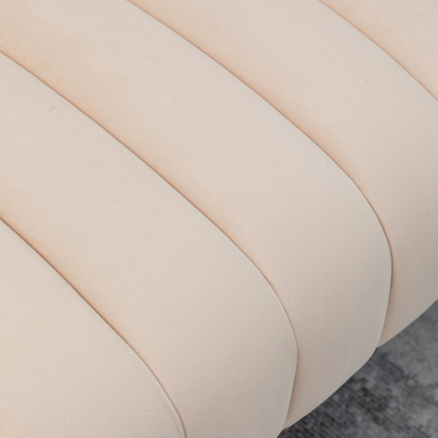 Modern Glam Comfy 50" Metal Legs Curved Sofa 2 Seaters Loveseat with Tufted Back, Mid Century Hall Velvet Sofa for Living Room