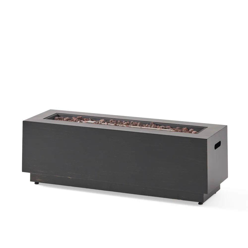 40" Outdoor 50,000 BTU Rectangular Iron Propane Fire Pit