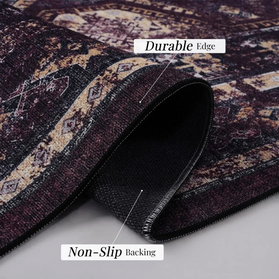 2x3 Machine Washable Area Rugs LowPile NonSlip NonShedding Foldable Kid Pet Friendly Area Rugs for living room bedroom kit