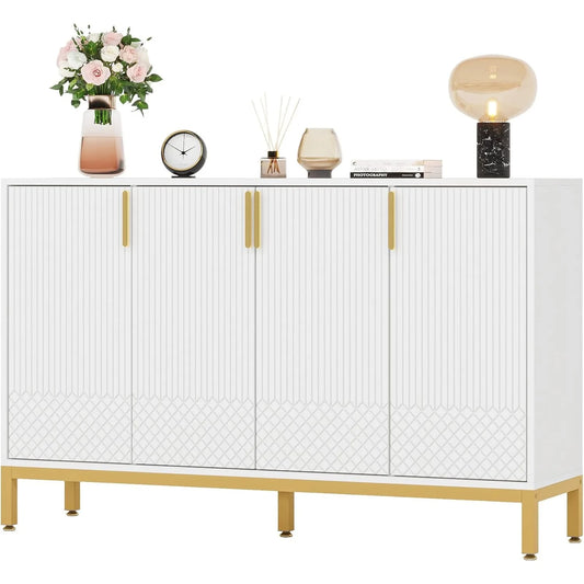 Modern Storage Cabinet, 59 Inch Console Buffet Cabinet