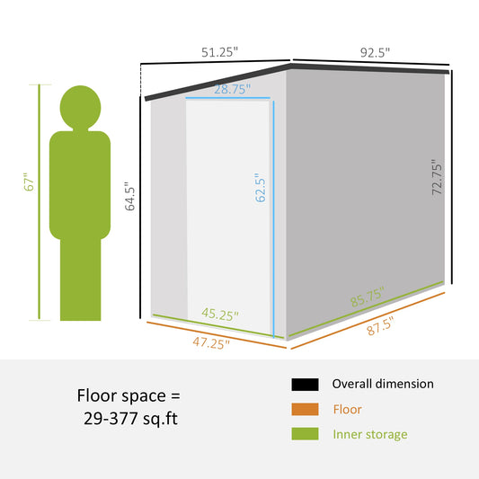 4' X 8' Steel Garden Storage Shed