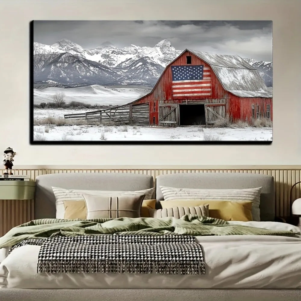 Living room wall decor, interior decor, modern aesthetic art, 1.5 inch thick pine solid wood frame