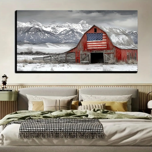 Living room wall decor, interior decor, modern aesthetic art, 1.5 inch thick pine solid wood frame