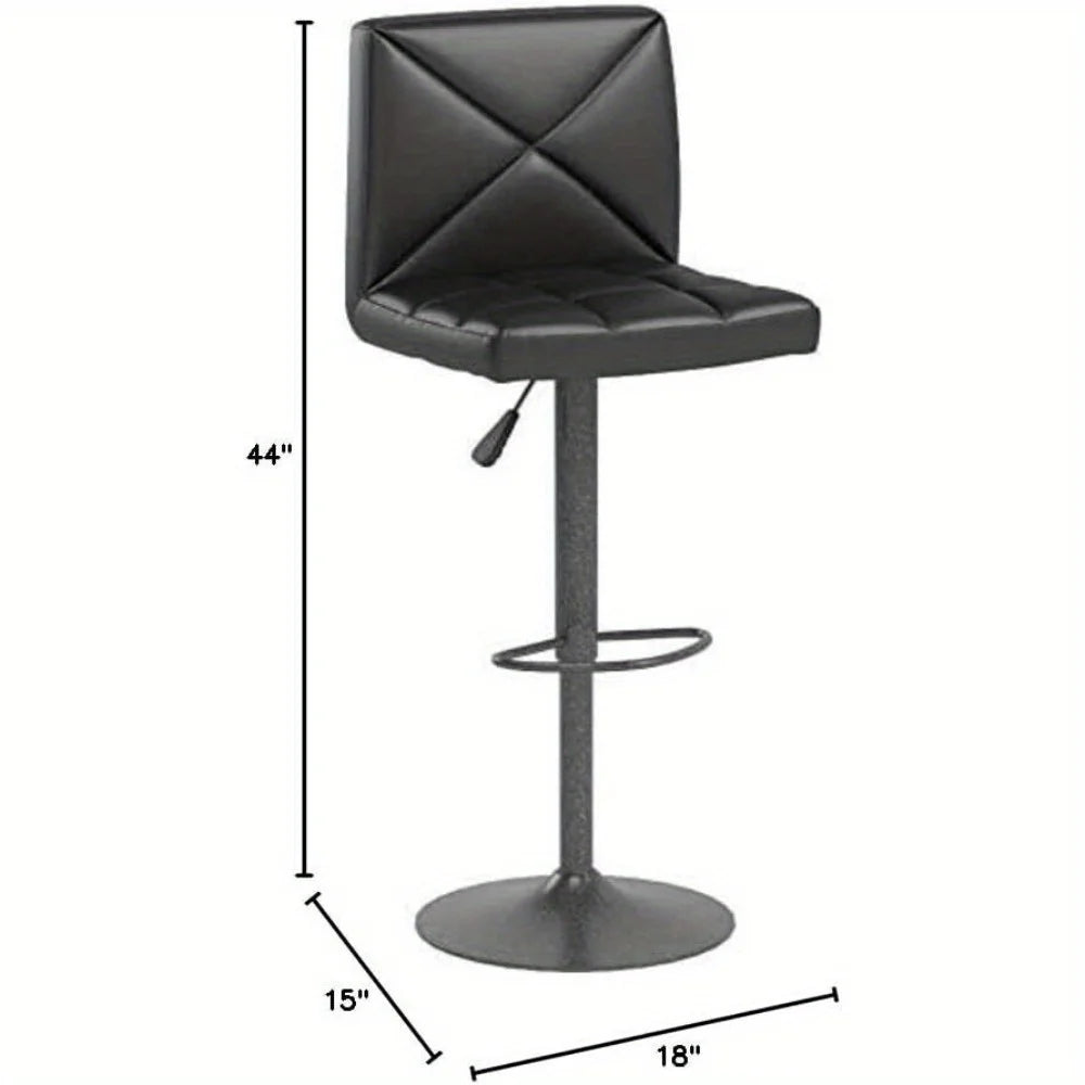 Bar stools Set with 2 counter height swivel stools PU leather modern height stools