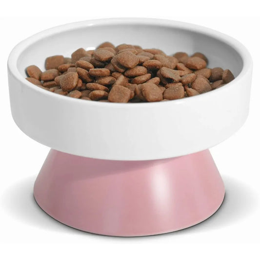 Cat Ceramic Raised Food Bowls