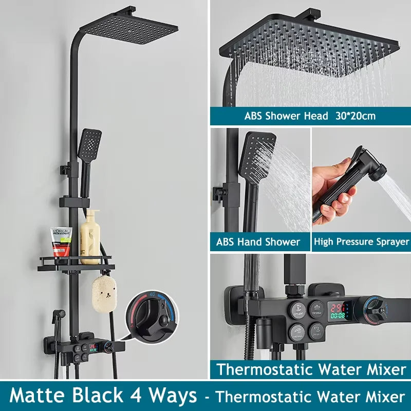 Thermostatic Digital Display Shower Faucet Set Shower Mixer Crane Shower Bath Faucet Bathtub Shower Bidet Faucet