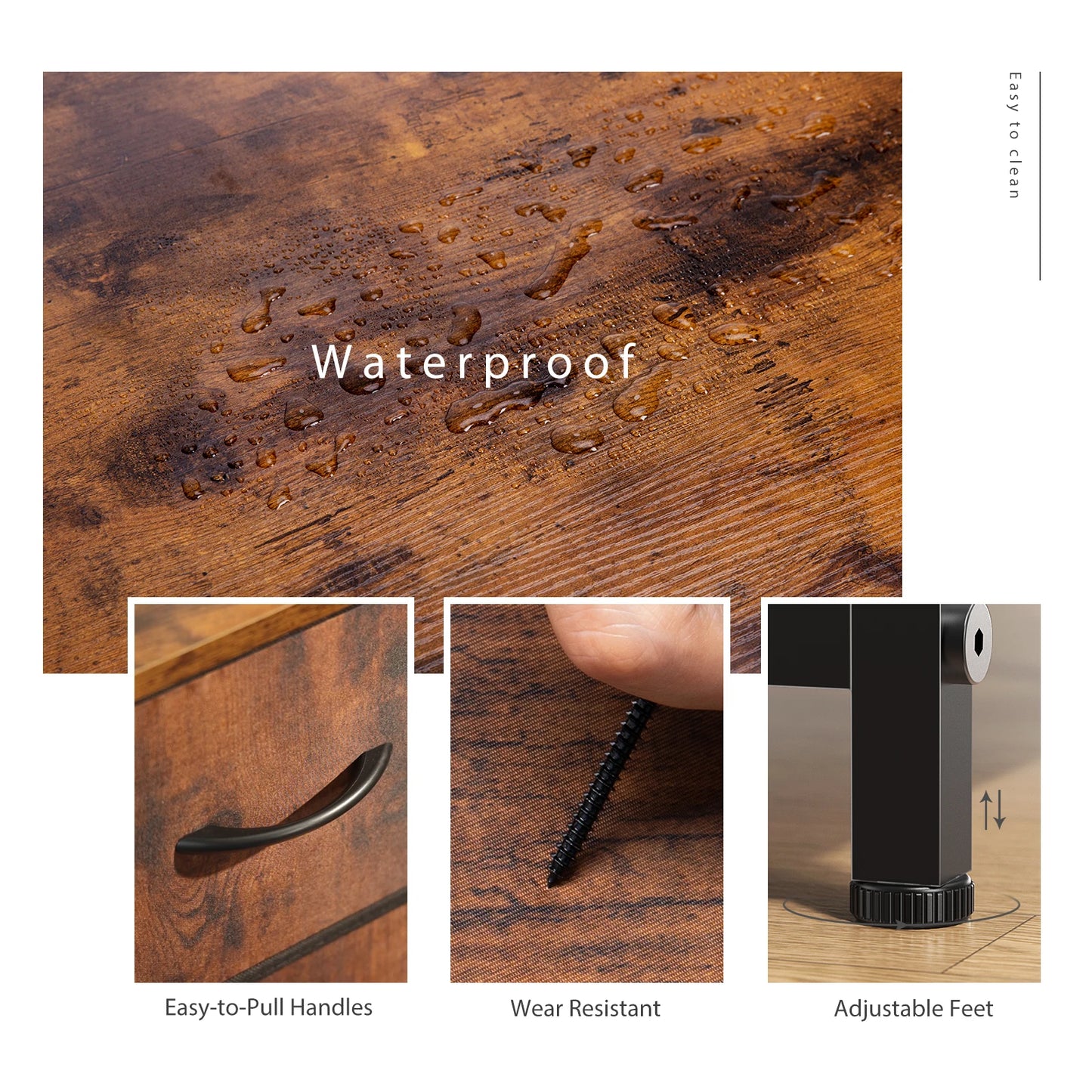 JHK Bedside Table For Bedroom With 10 Fabric Drawers Wardrobe Steel Frame Closet