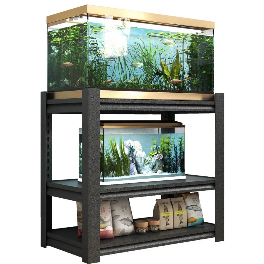 4050 Gallon Fish Tank Stand Metal Aquarium Stand 31.5 L x 18 W x 34H Adjustable Heavy Duty Reptile Tank Stand Adjustable 3Tier