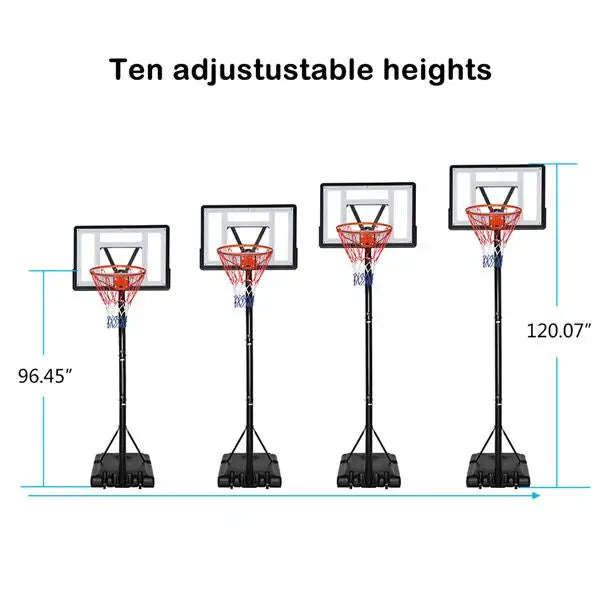 Basketball Hoop Outdoor Portable  Adjustable Height