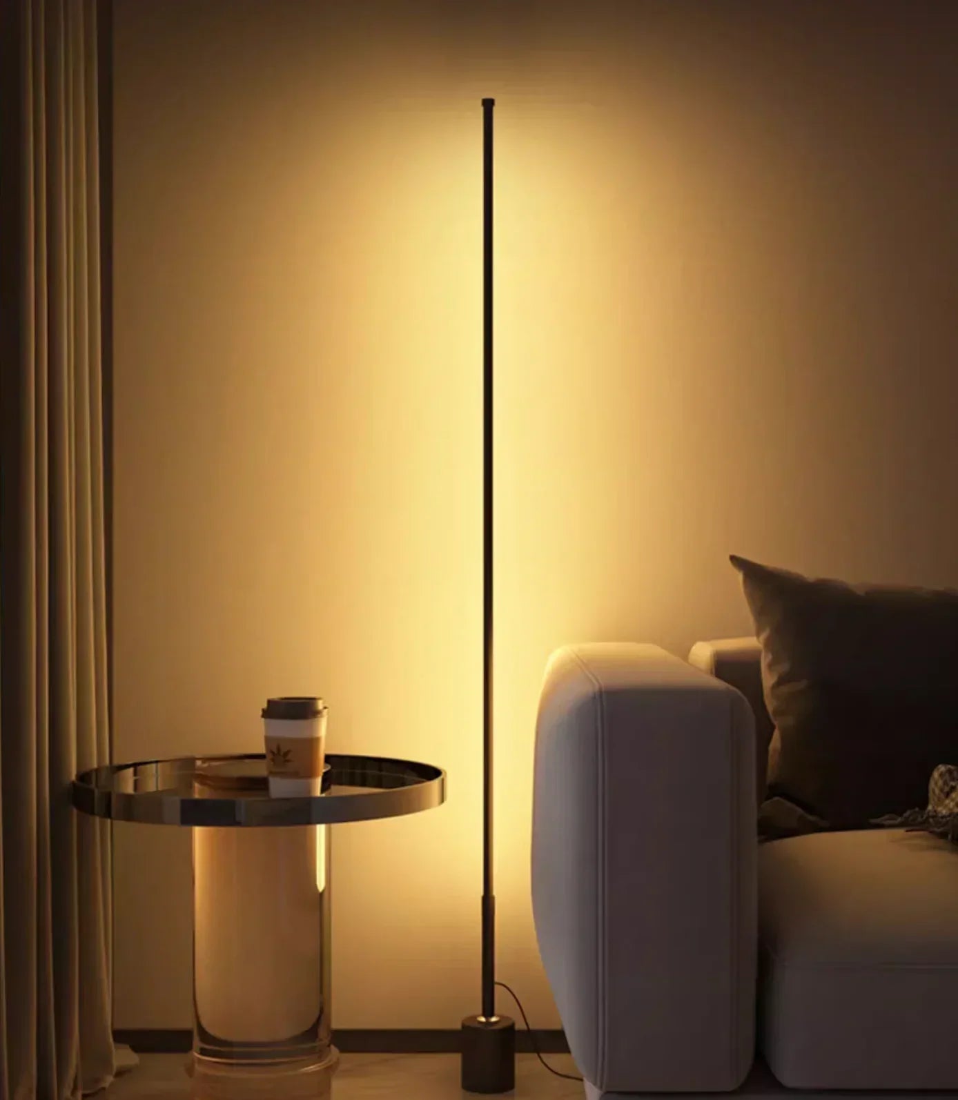 Dimmable Corner Floor Lamp Remote 100cm Stand Smart LED Mood Light for Bedroom Nordic Home Decor Interior Lighting