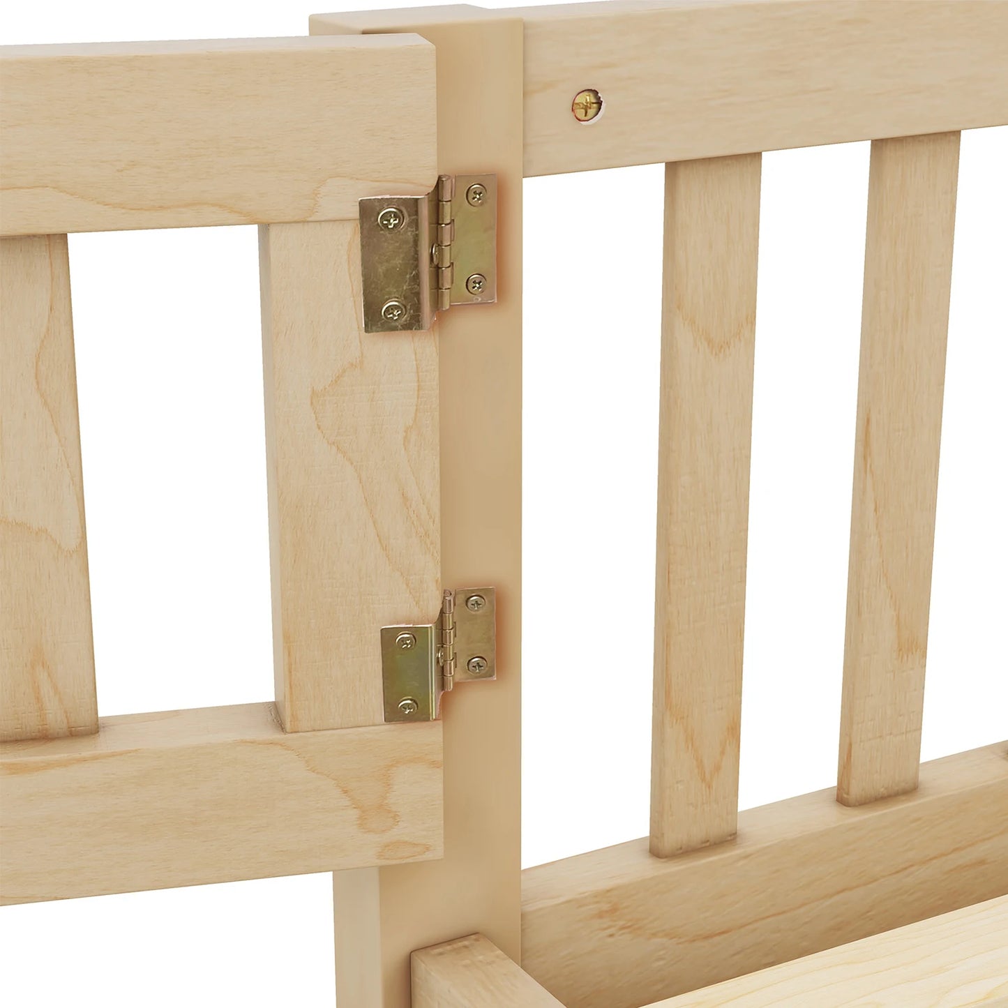 Toddler Floor Bed Frame with Safety Guardrails Doors Wood Slat Support Bed Detachable Platform Bed for Kids Bedroom Nursery