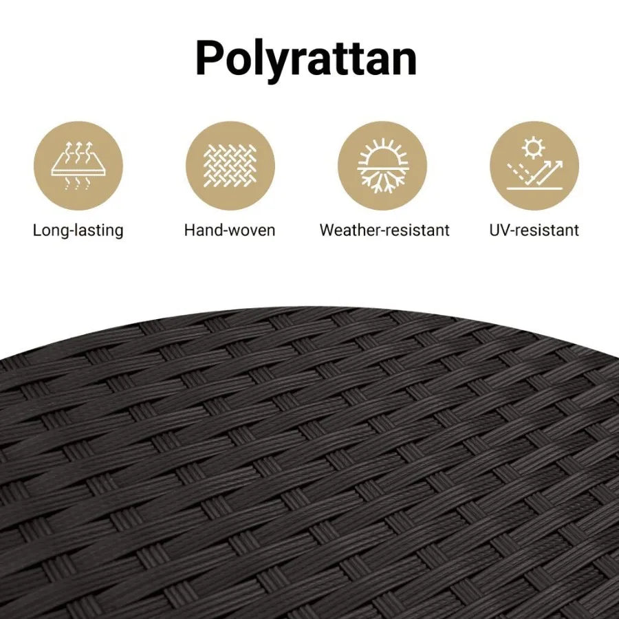 6 Piece Patio Sofa Set with Cushions Black Poly Rattan