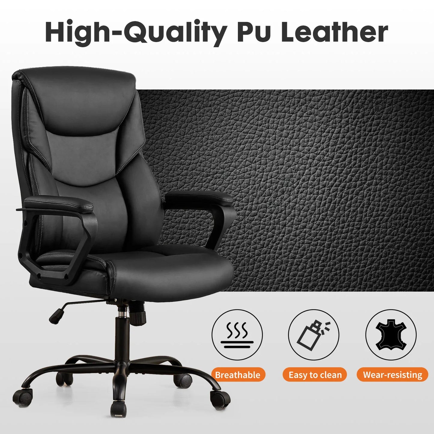 Leather Padded Armrest Chairs