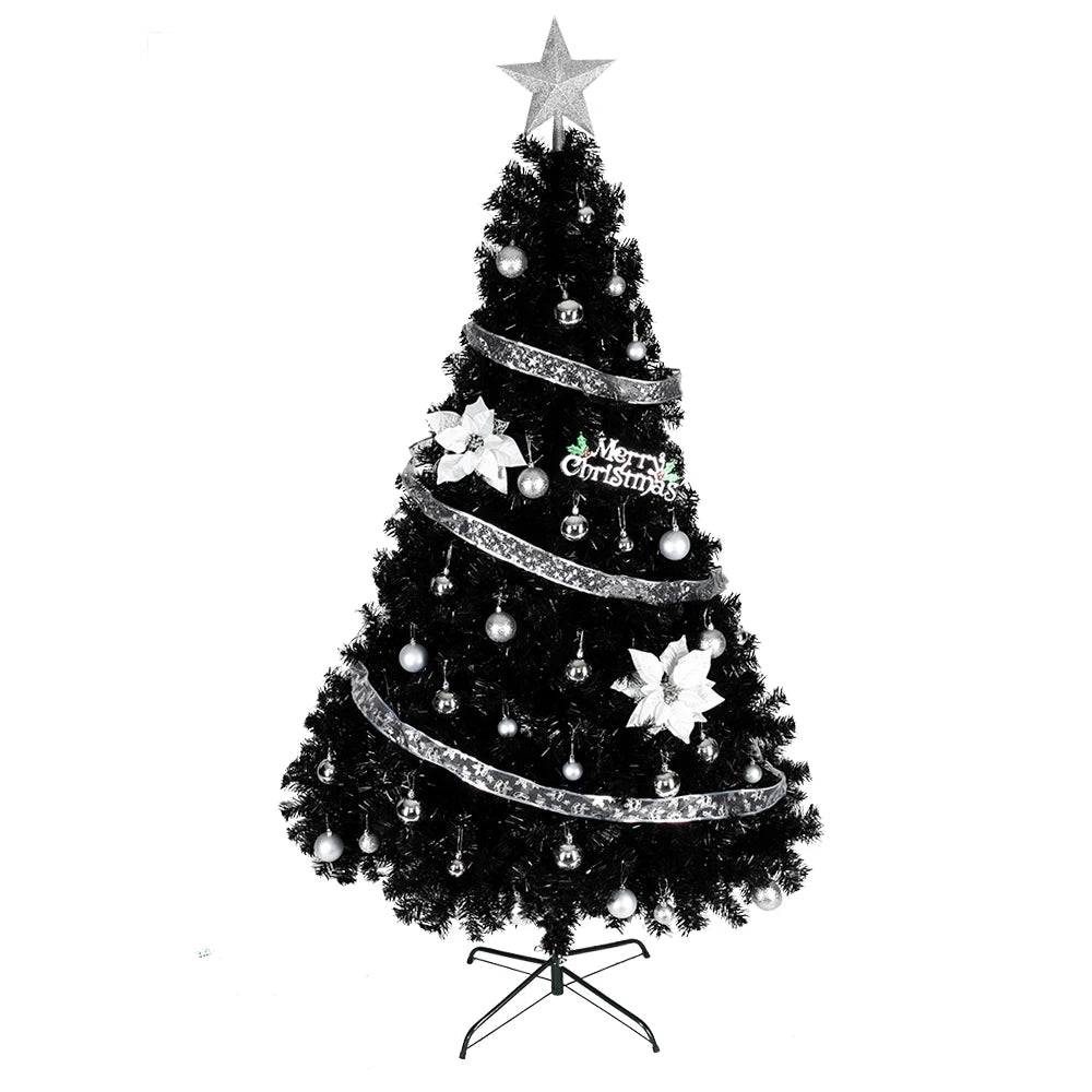 6ft 1600 Branches PVC Christmas Tree Black