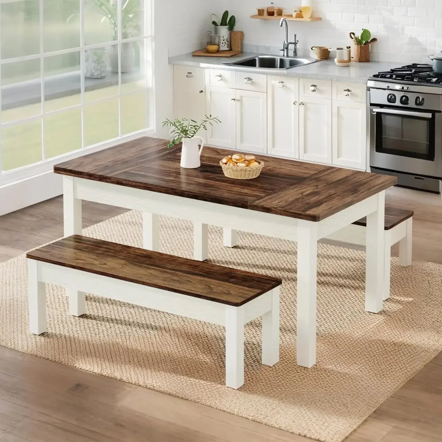 Farmhouse Kitchen Table Set and Dinette for Dining Room