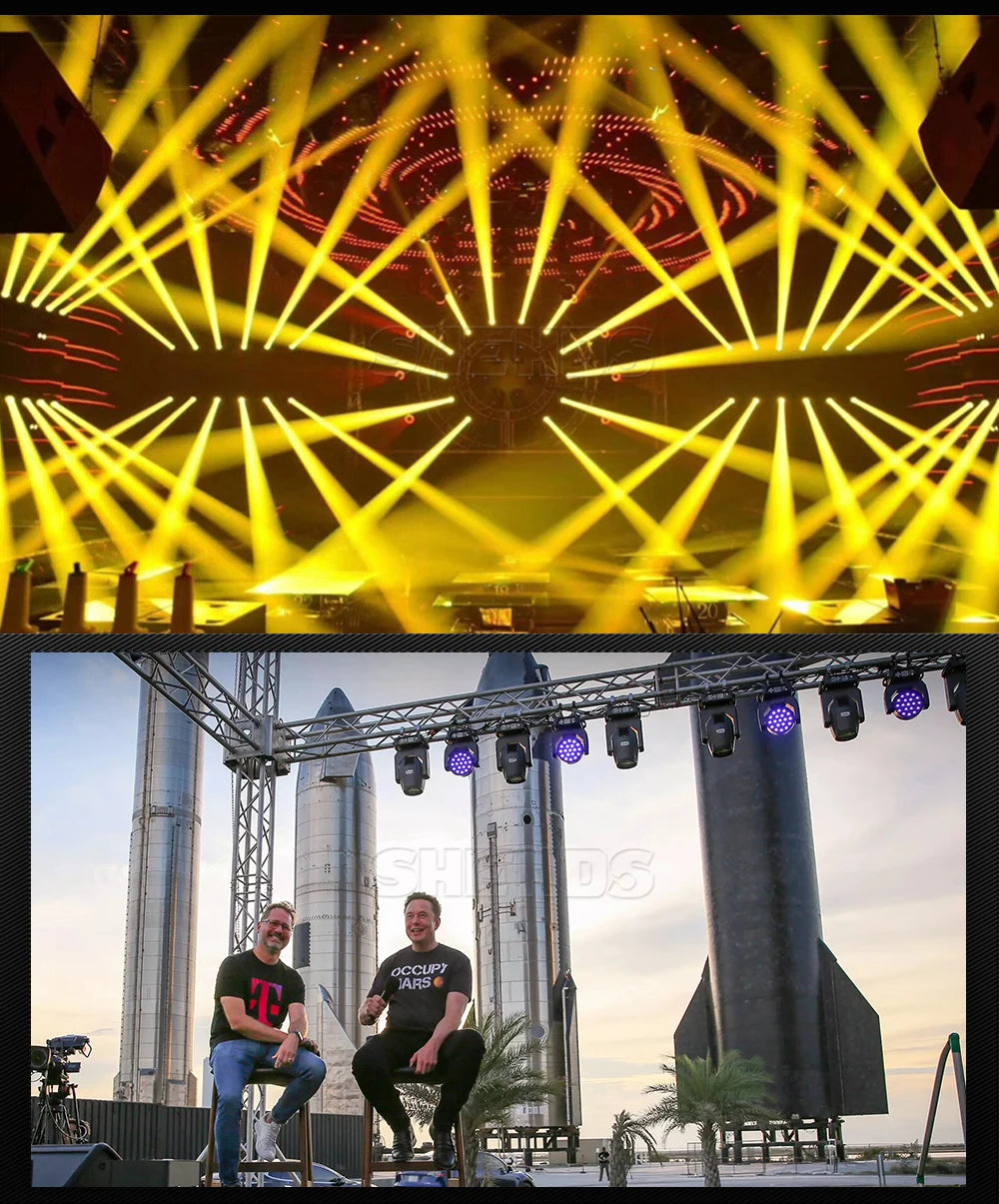 2/4pcs 275W Moving Head Light Rainbow Frost Effect DJ Disco