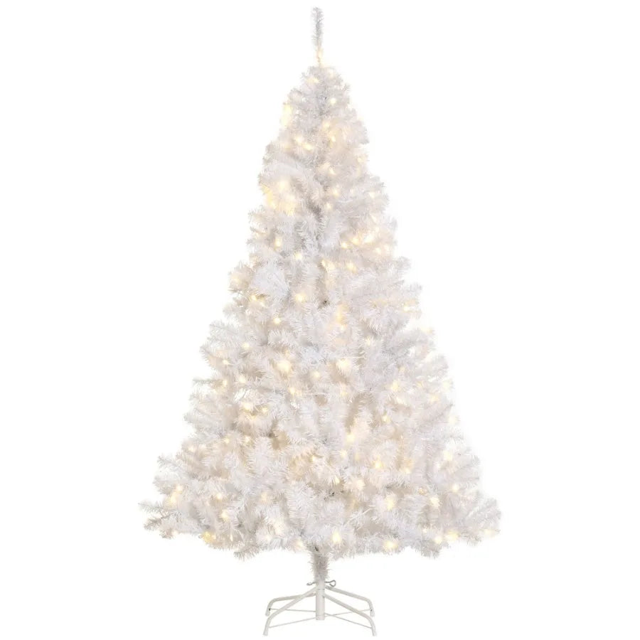 6 ft Tall Prelit Christmas Tree Douglas Fir Artificial Christmas Tree with Realistic Branches 250 Warm White LED Lights and 100