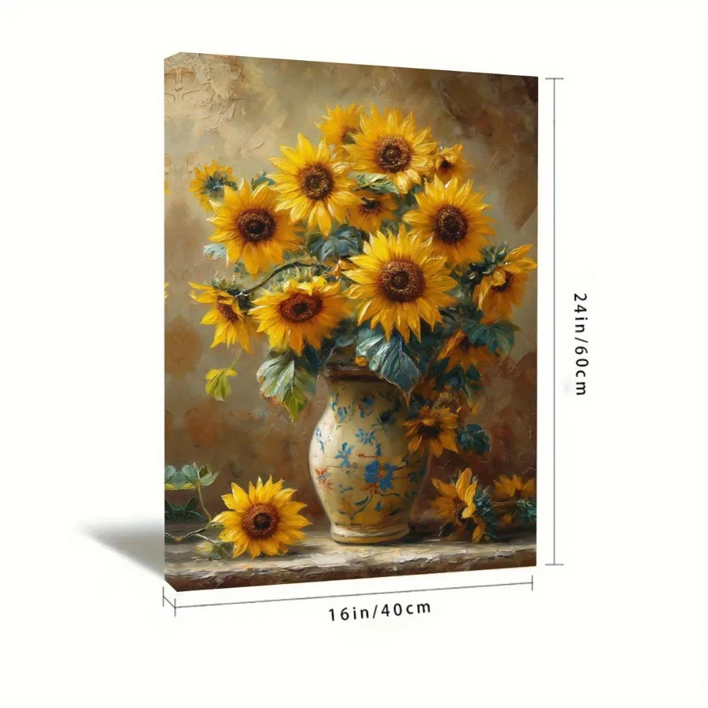 An Art Deco sunflower canvas print -