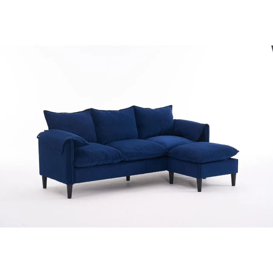 Convertible Combination Sofa L Shaped Sofa with Footstool