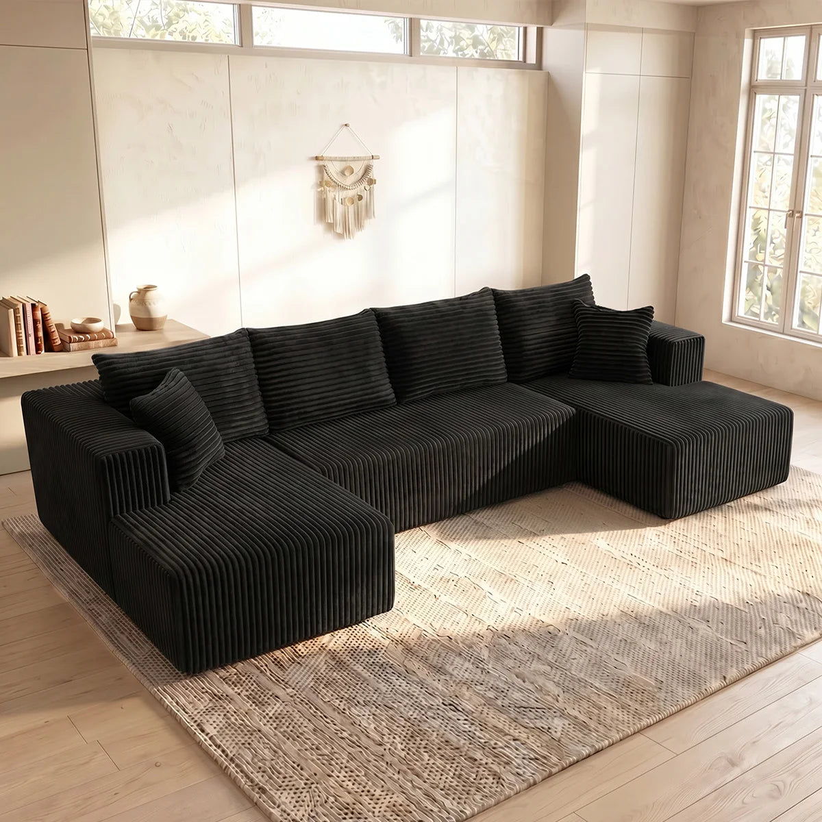 U-shaped Modular Canvas Sofa