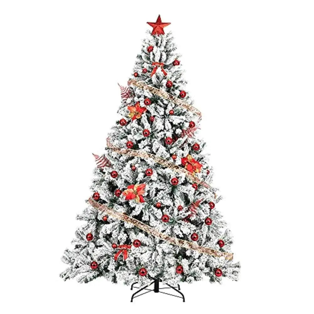 6FT Snow Flocked Hinged Artificial Christmas Tree