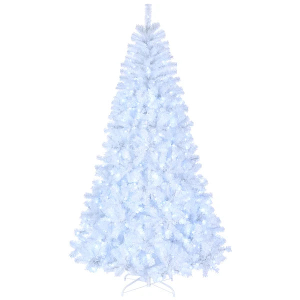 8ft White 670 Lights Warm Color 8 Modes 2008 Branch Christmas Tree White